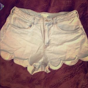 Light colored , flower petal bottom shorts